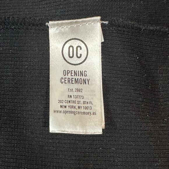 Opening Ceremony Layered Knit Dress Long Sleeve Crew Neck Midi Black Blue - Picture 10 of 12